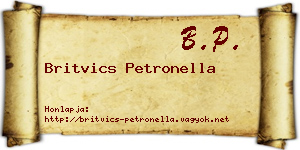 Britvics Petronella névjegykártya